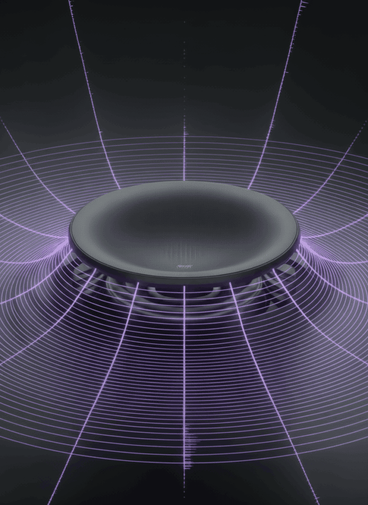 Teil eines Soundsystems mit präziser Klangverteilung – modernes Audio-Design für perfekten Raumklang.